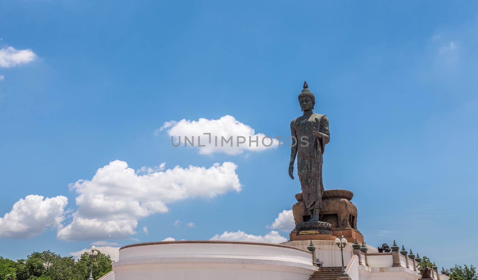 Nakhon Pathom, Thailand - July 17, 2016  The huge Buddha at Phutthamonthon park in the Phutthamonthon district. One of a famous place for Buddhism. Located on the west of Bangkok