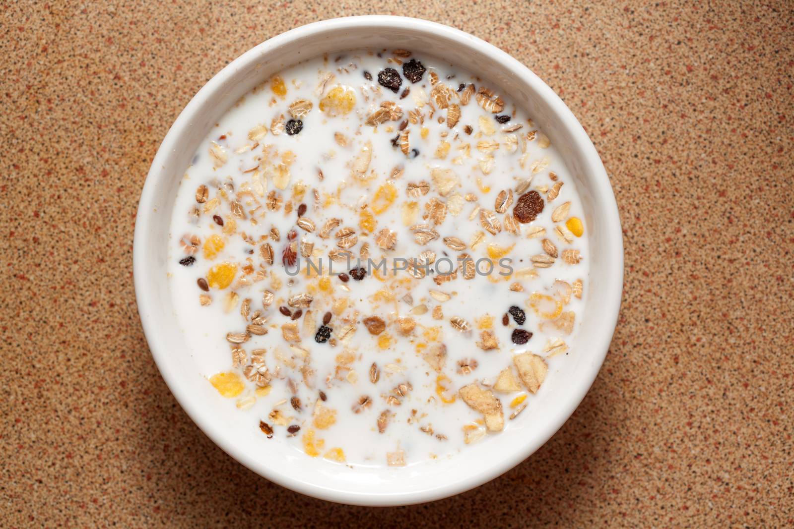 Cereals in a milk. Breakfast concept