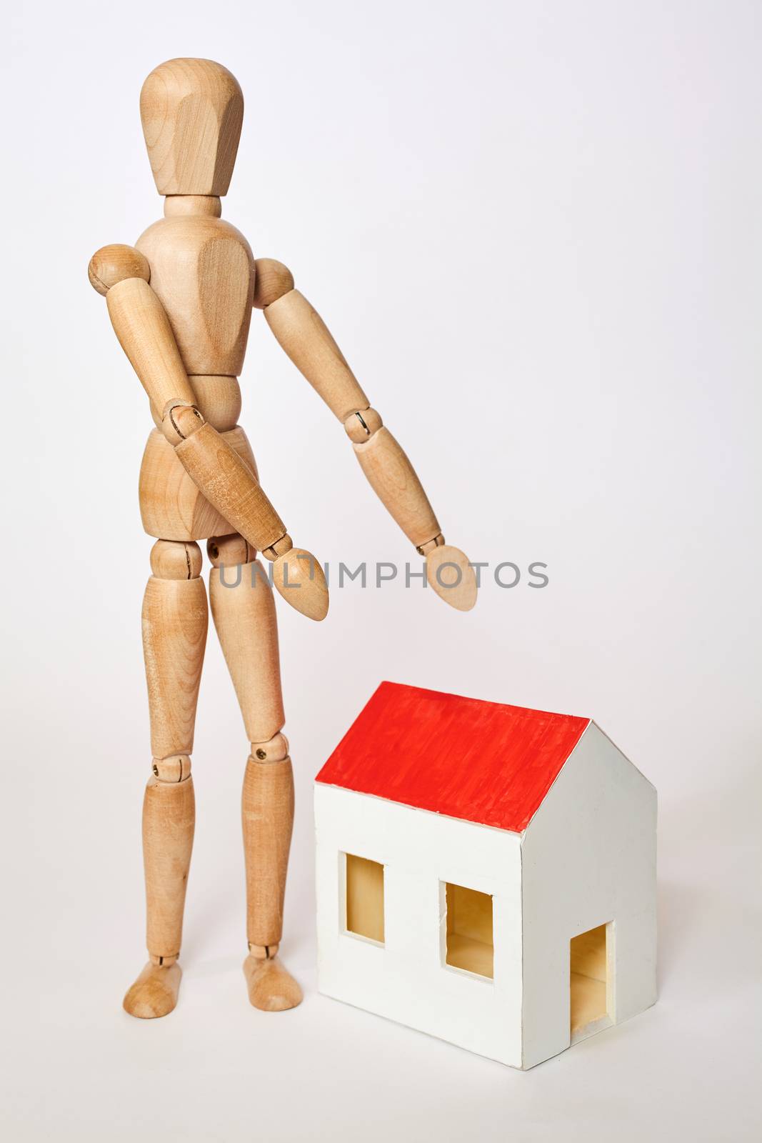 Dummy propose small house on white background