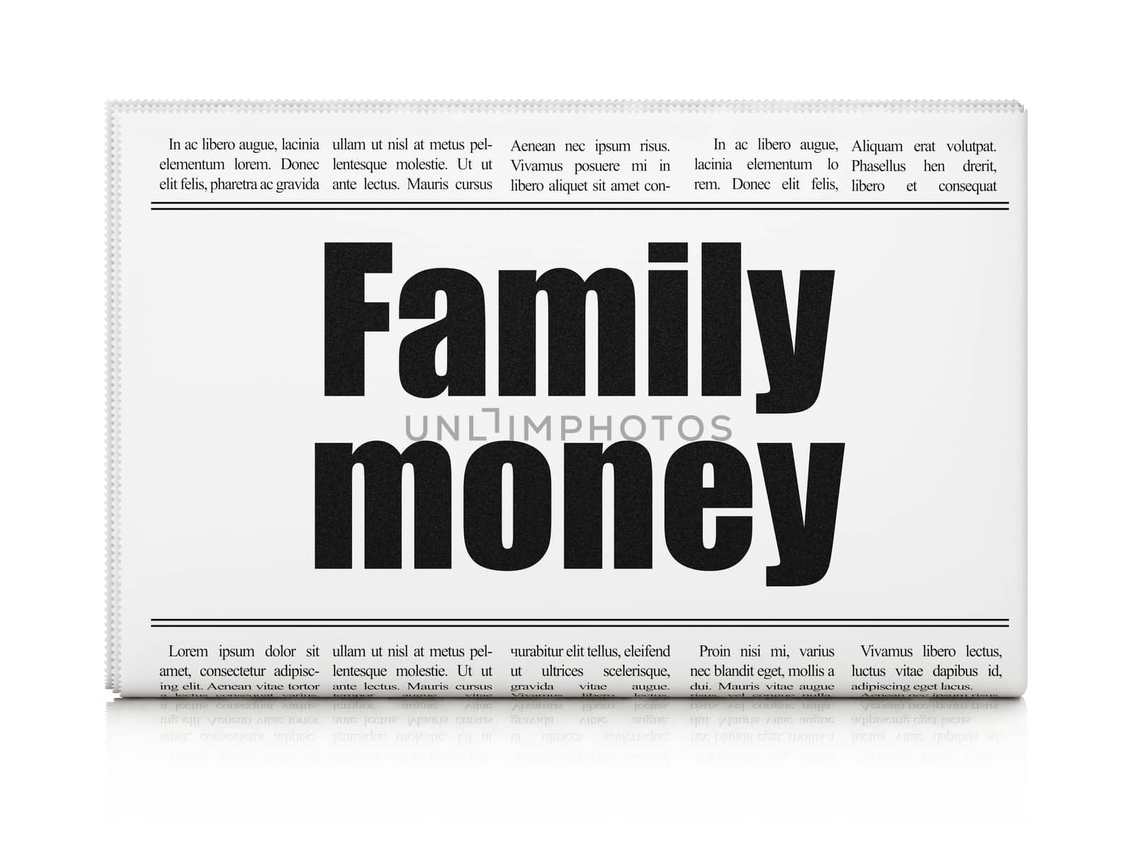 Banking concept: newspaper headline Family Money by maxkabakov