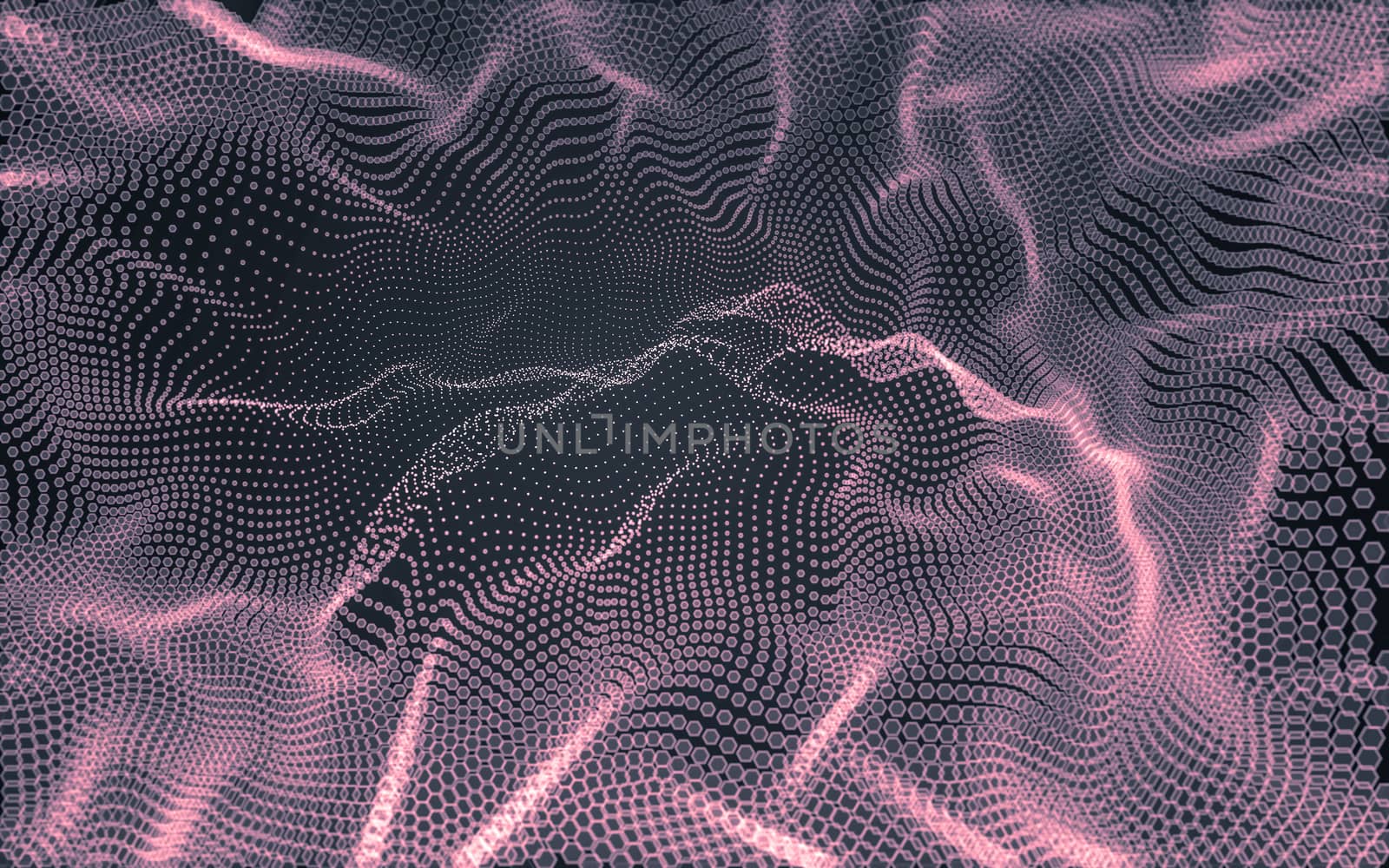 Abstract polygonal space low poly dark background with connecting dots and lines. Connection structure. 3d rendering