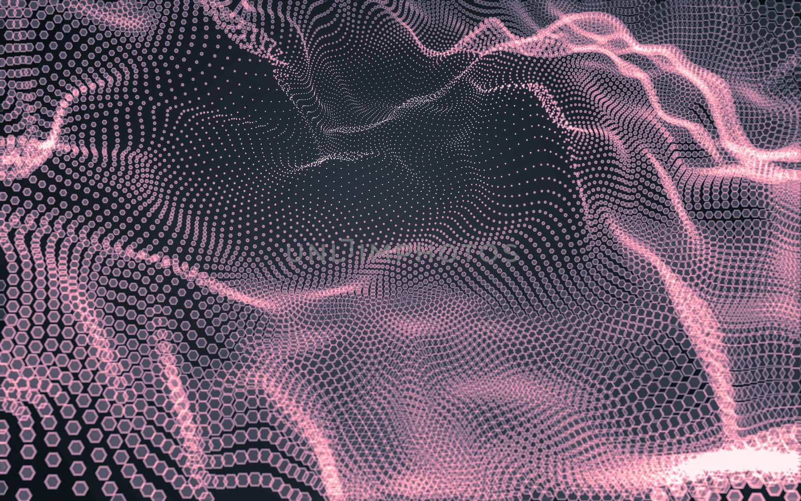 Abstract polygonal space low poly dark background with connecting dots and lines. Connection structure. 3d rendering