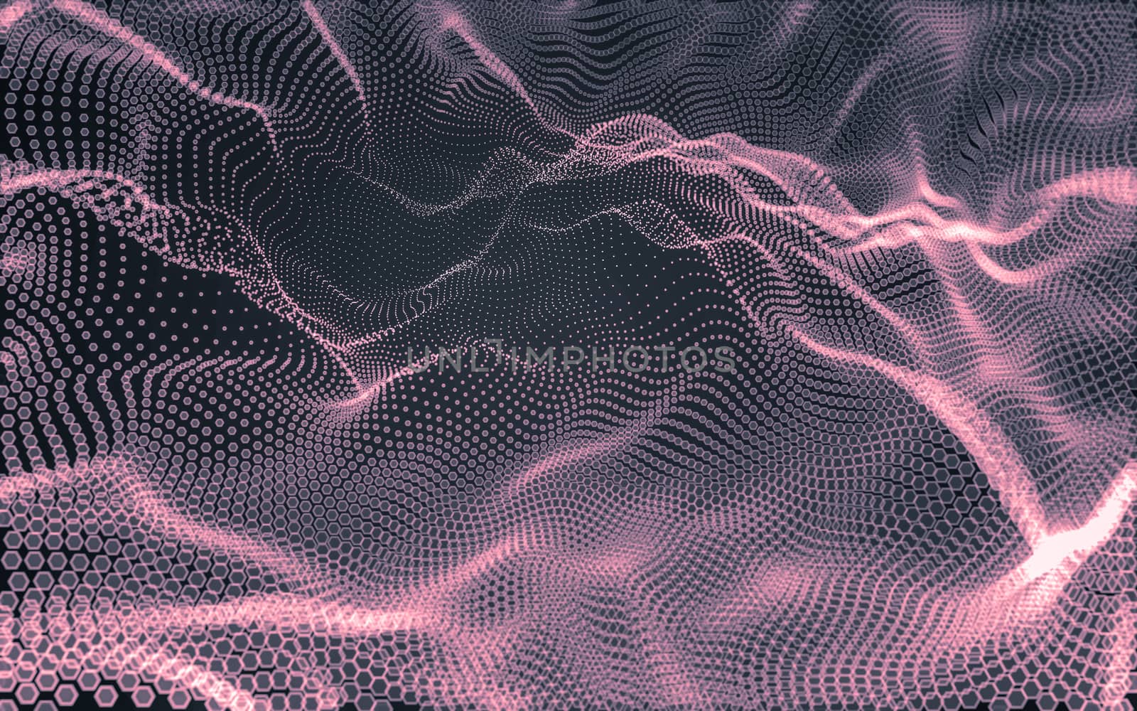 Abstract polygonal space low poly dark background with connecting dots and lines. Connection structure. 3d rendering