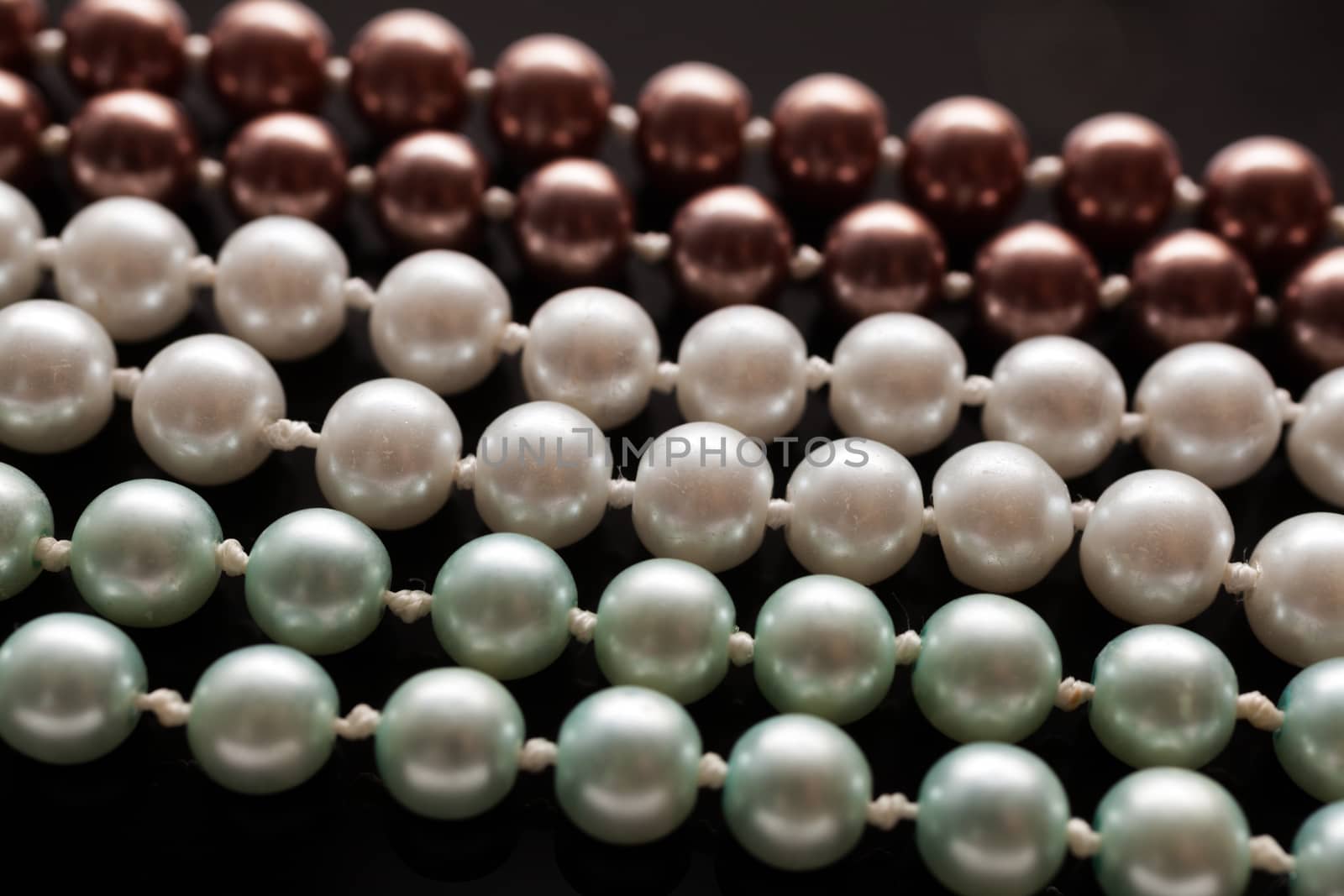 Pearls on black background