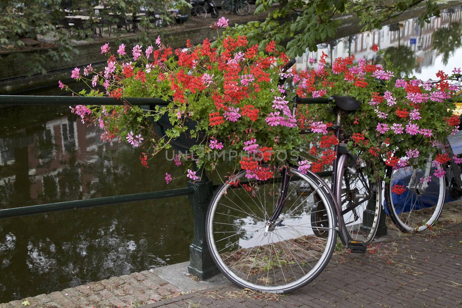 City center and bicycle parked on a bridge in Amsterdam, Netherlands.
Photo taken on: August 22nd, 2013