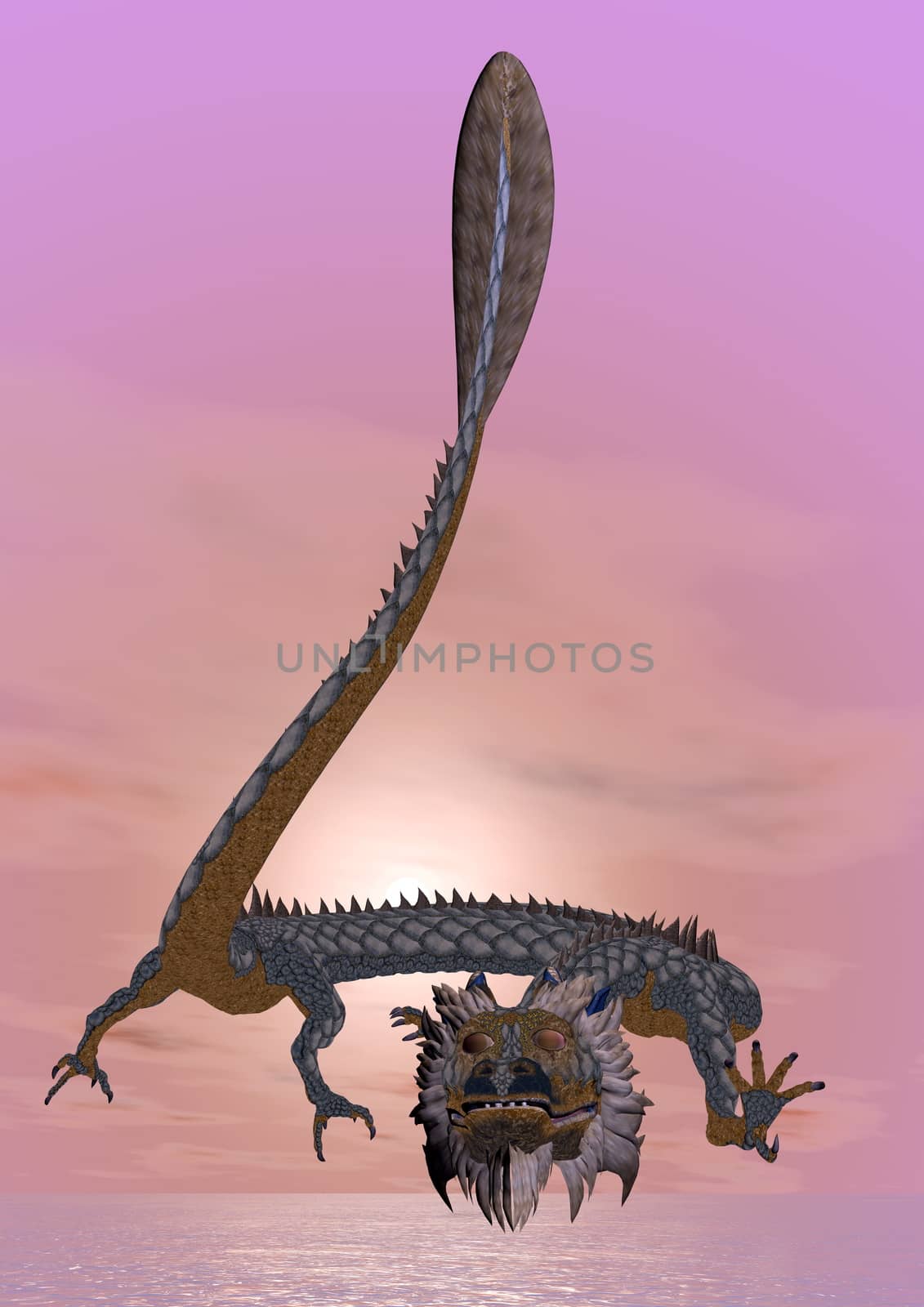 Eastern dragon - 3D render by Elenaphotos21