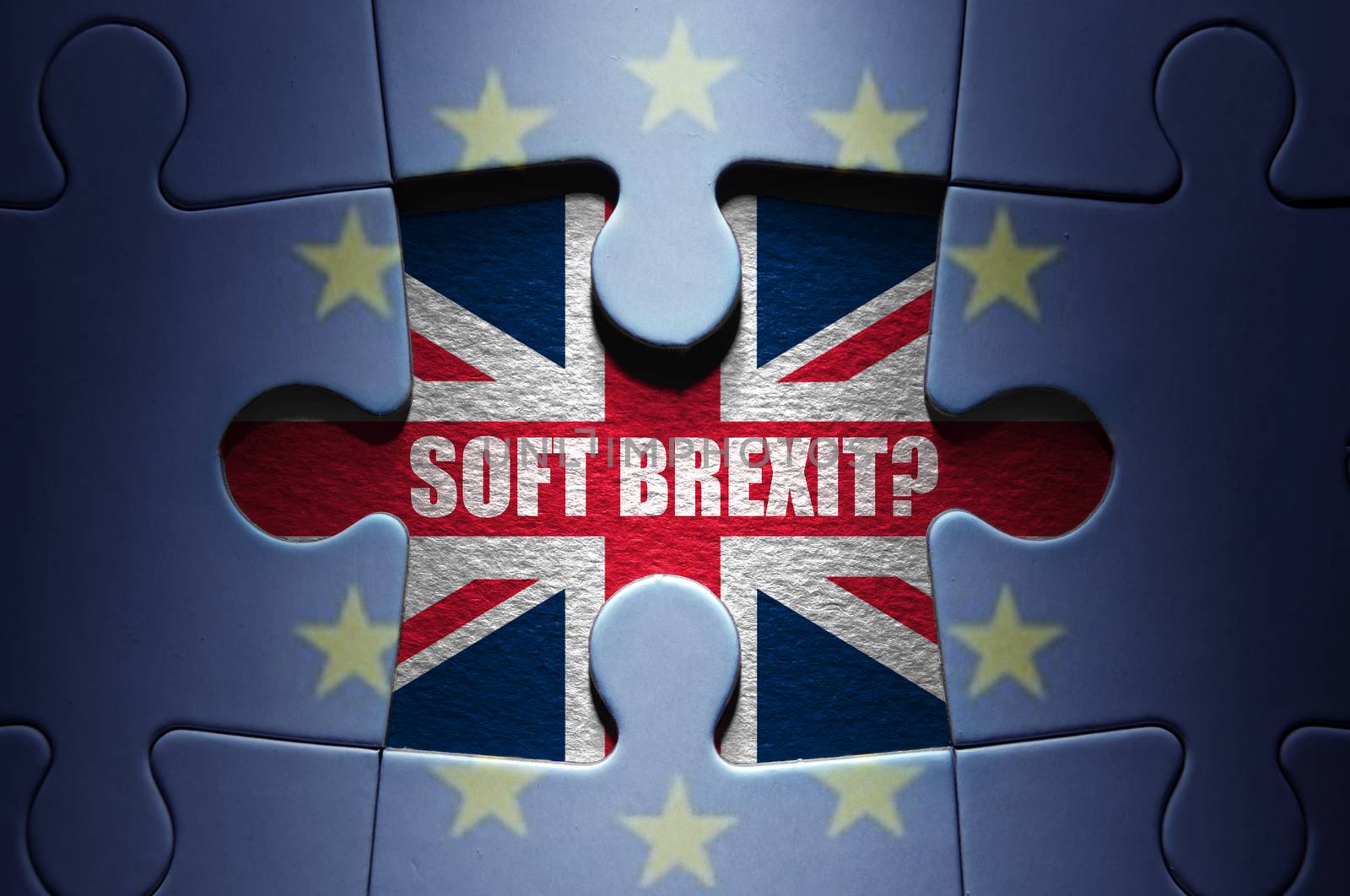 Missing piece from a European jigsaw puzzle revealing question on brexit