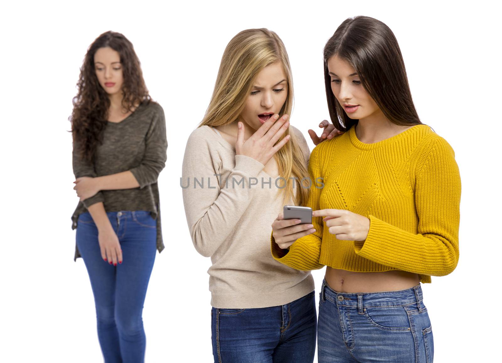 Teenage girls gossiping by Iko