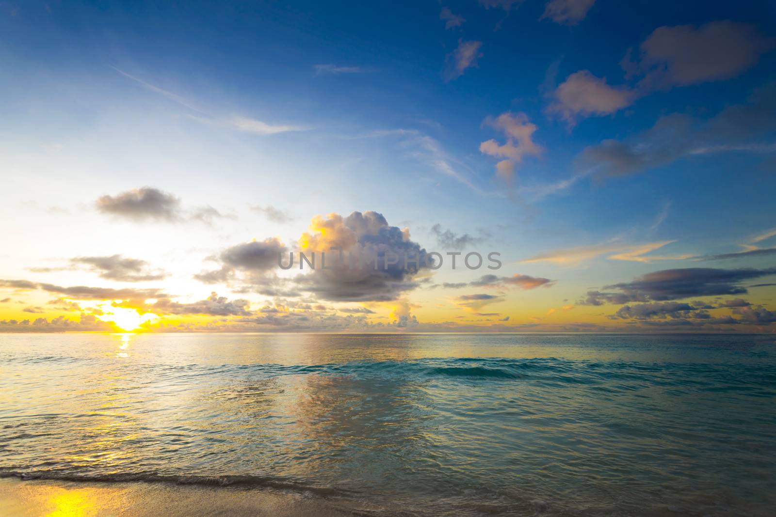 Beautiful view of a tropical beach in Praslin, Seychelles