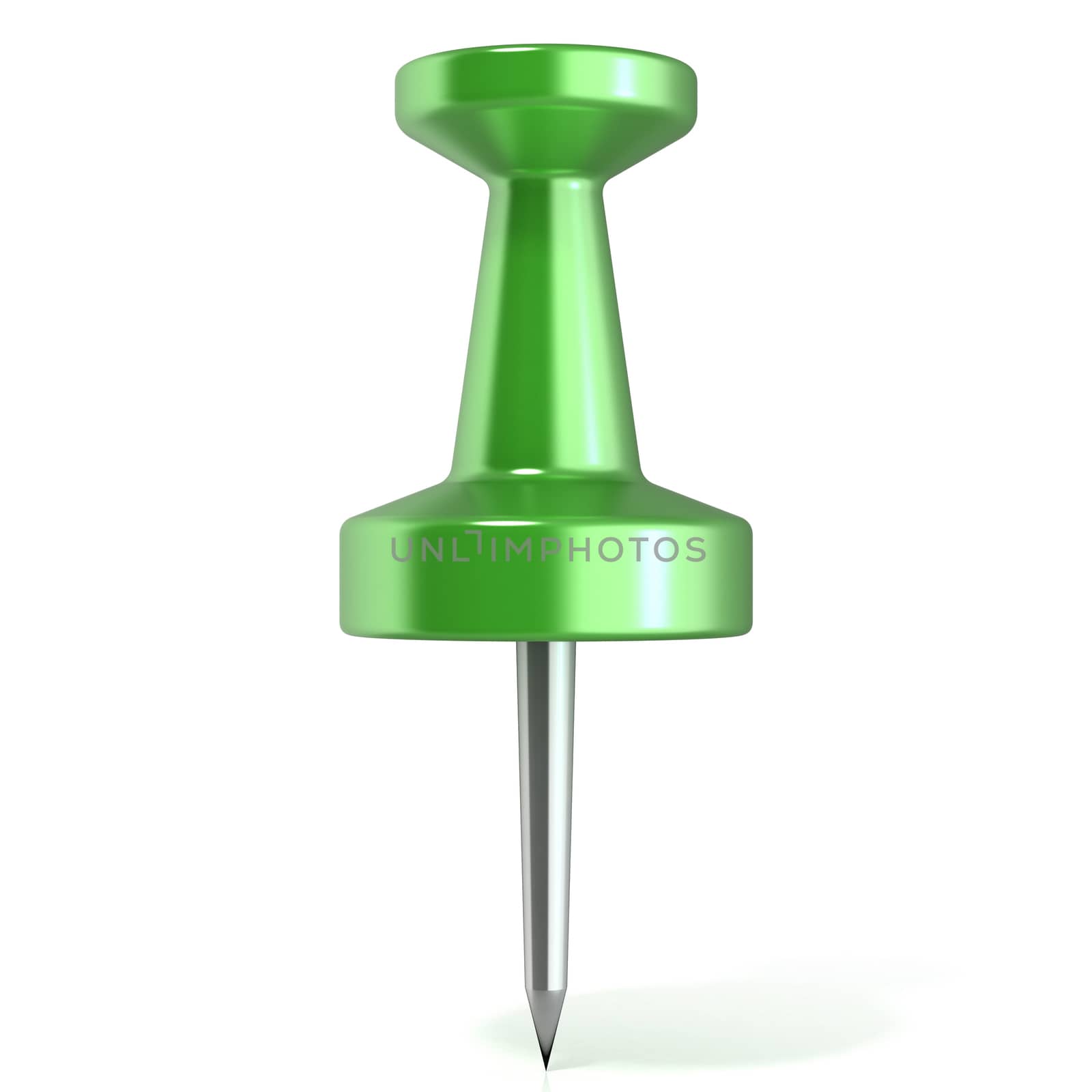 Green thumbtack.3D by djmilic