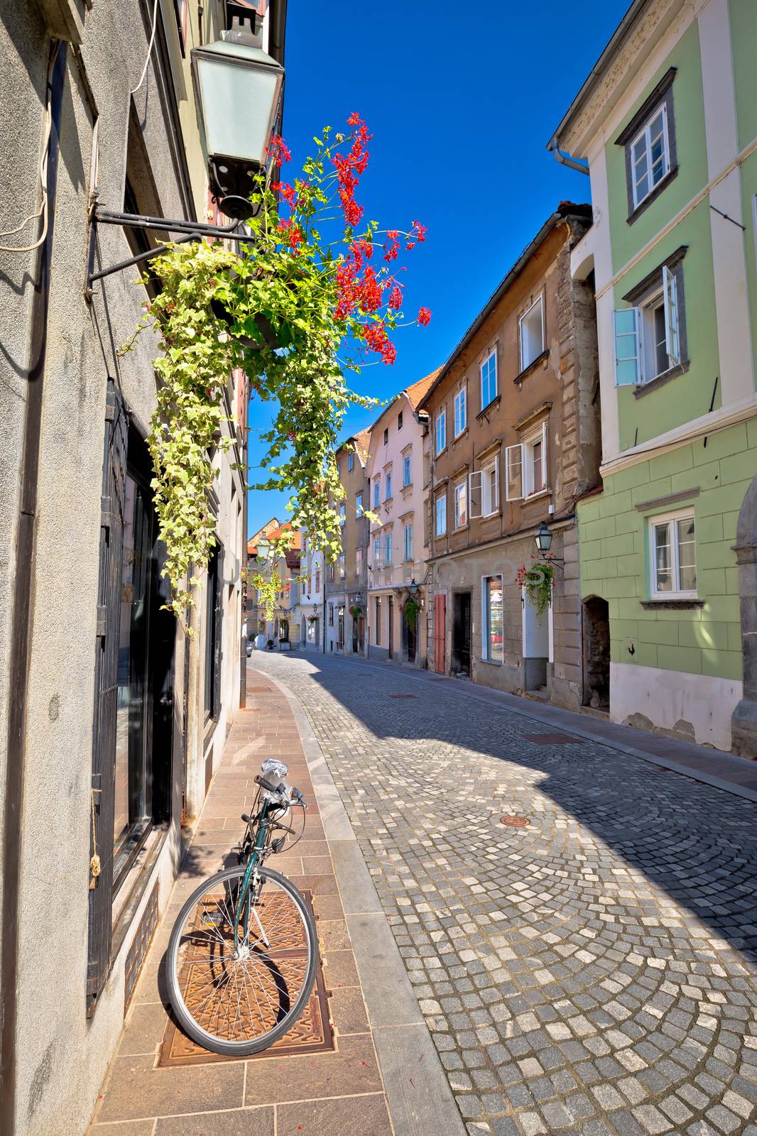 Romantic old street of Ljubljana, capital of Slovenia
