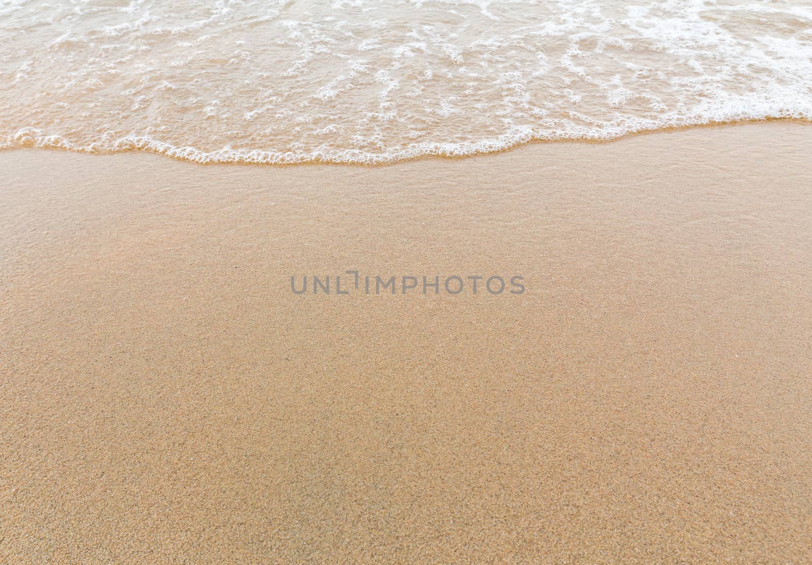 Soft wave of the sea on the sandy beach with space for background