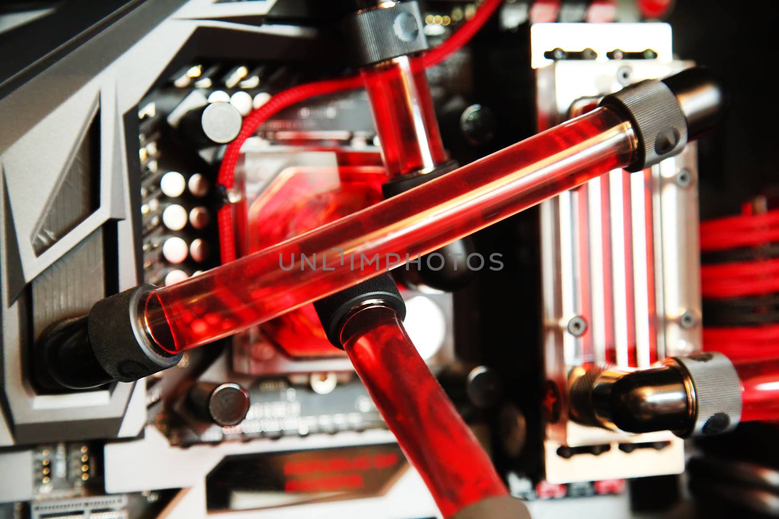 Inside computer water cooling  system closeup by RawGroup