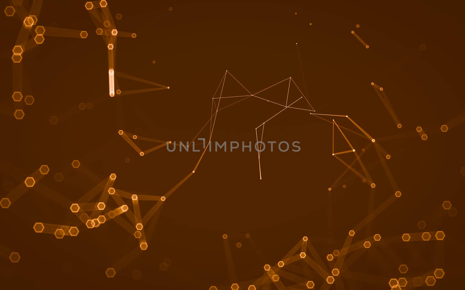 Abstract polygonal space low poly dark background with connecting dots and lines. Connection structure. 3d rendering