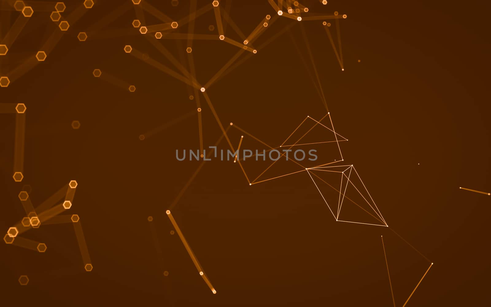 Abstract polygonal space low poly dark background with connecting dots and lines. Connection structure. 3d rendering