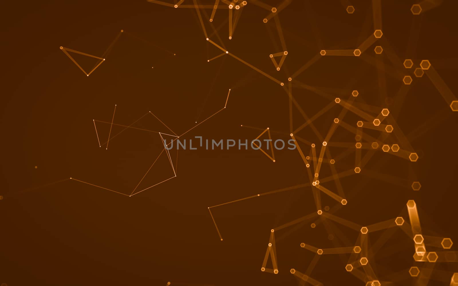 Abstract polygonal space low poly dark background with connecting dots and lines. Connection structure. 3d rendering