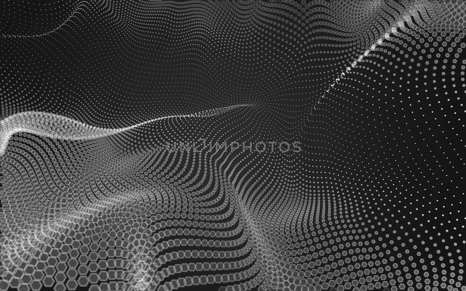 Abstract polygonal space low poly dark background with connecting dots and lines. Connection structure. 3d rendering