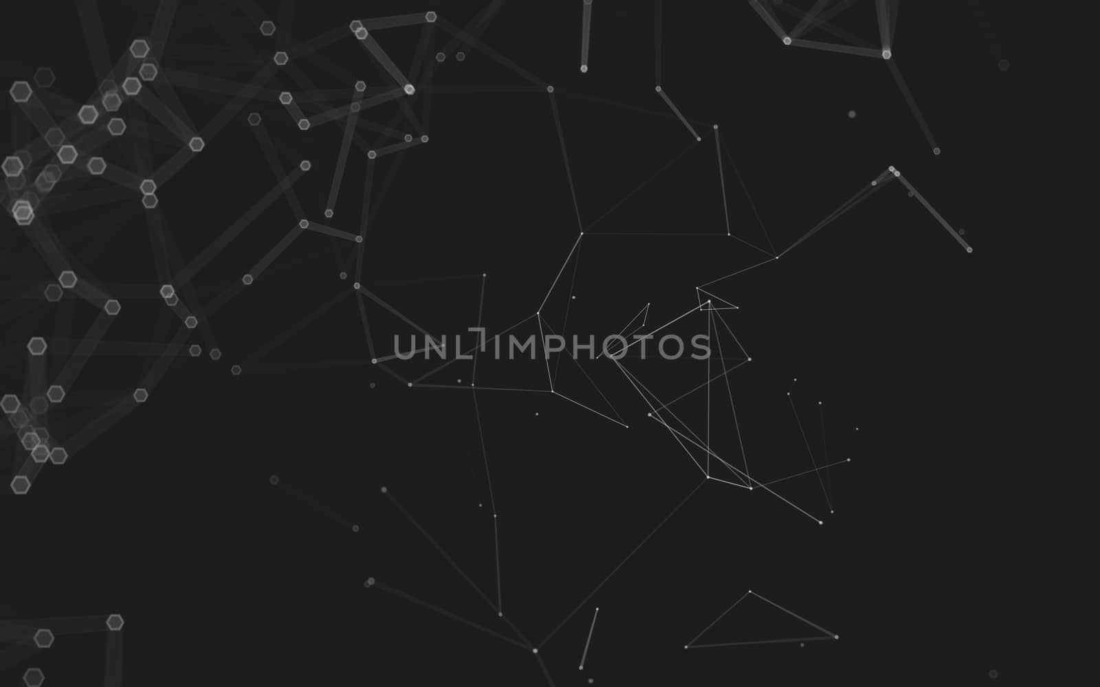 Abstract polygonal space low poly dark background with connecting dots and lines. Connection structure. 3d rendering