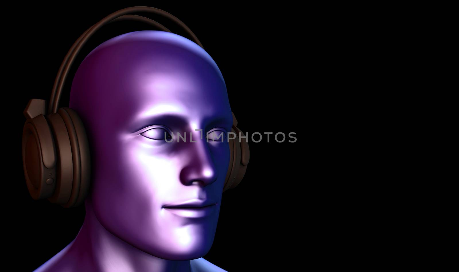 Music is Life and Religion with Man Wearing Headphones