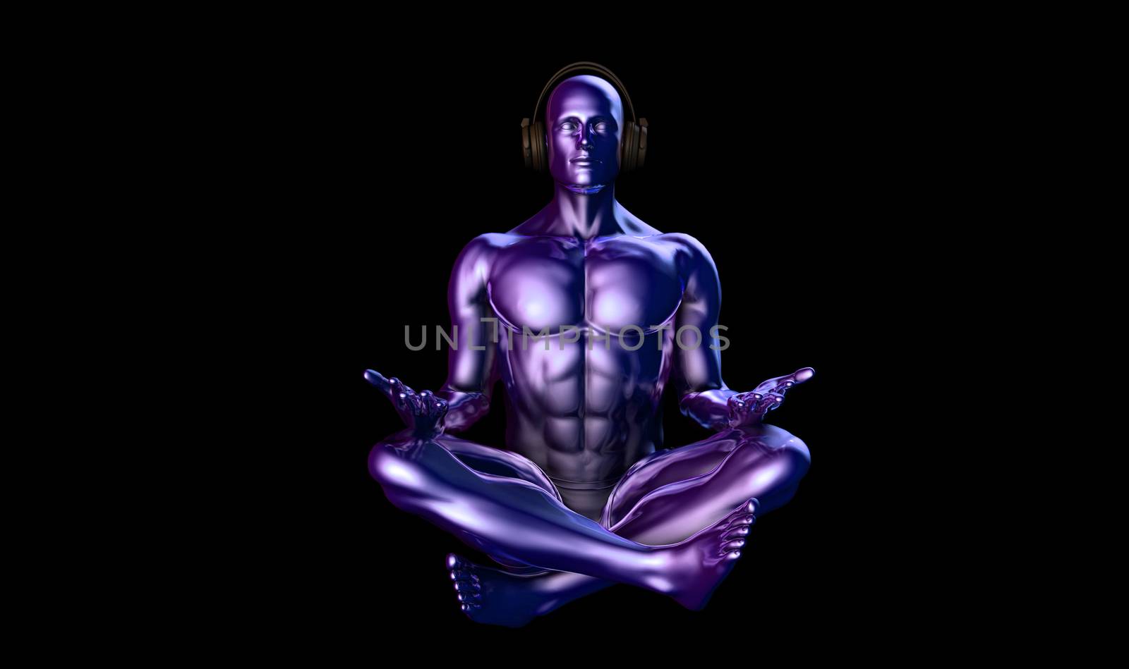 Music is Life and Religion with Man Wearing Headphones