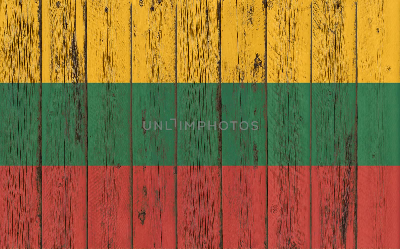 Flag of Lithuania painted on wooden frame by DGolbay