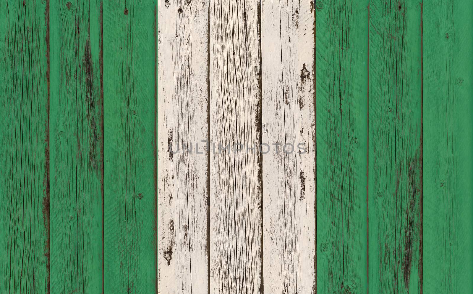 Flag of Nigeria painted on wooden frame