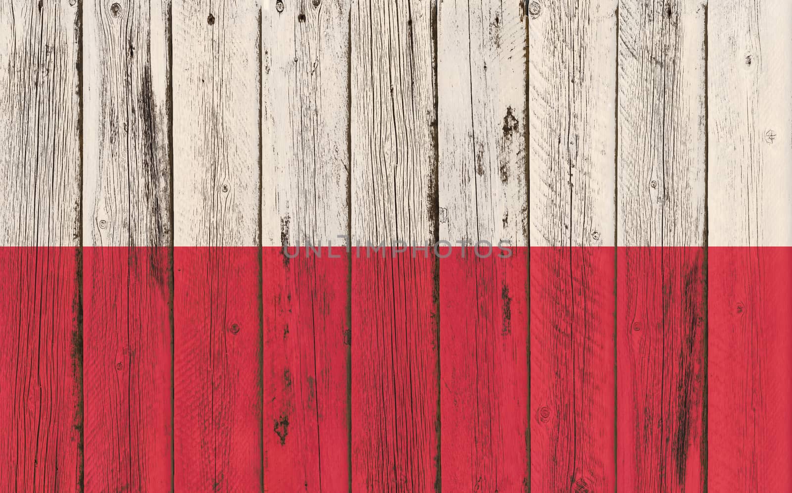 Flag of Poland painted on wooden frame by DGolbay