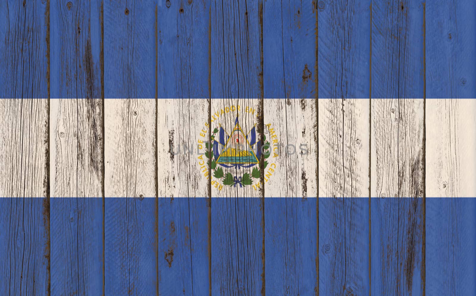 
Flag of El Salvador painted on wooden frame