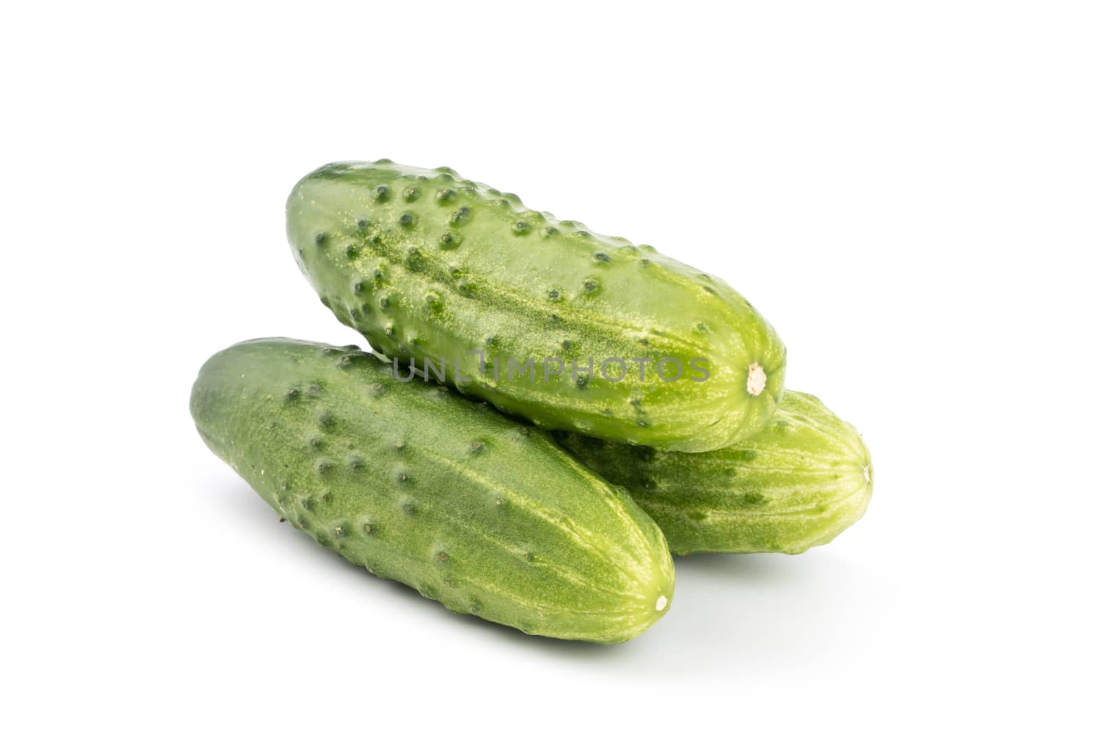 green cucumbers isolated on white background