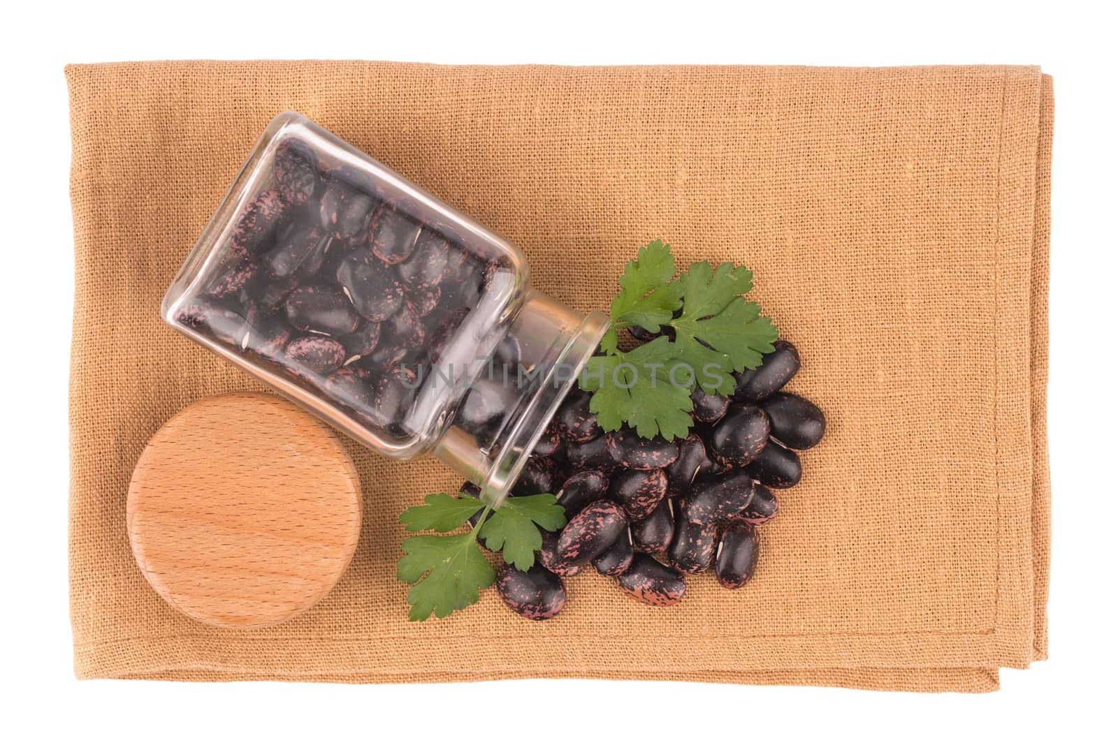 Dried kidney legumes haricot beans isolated on white background close up