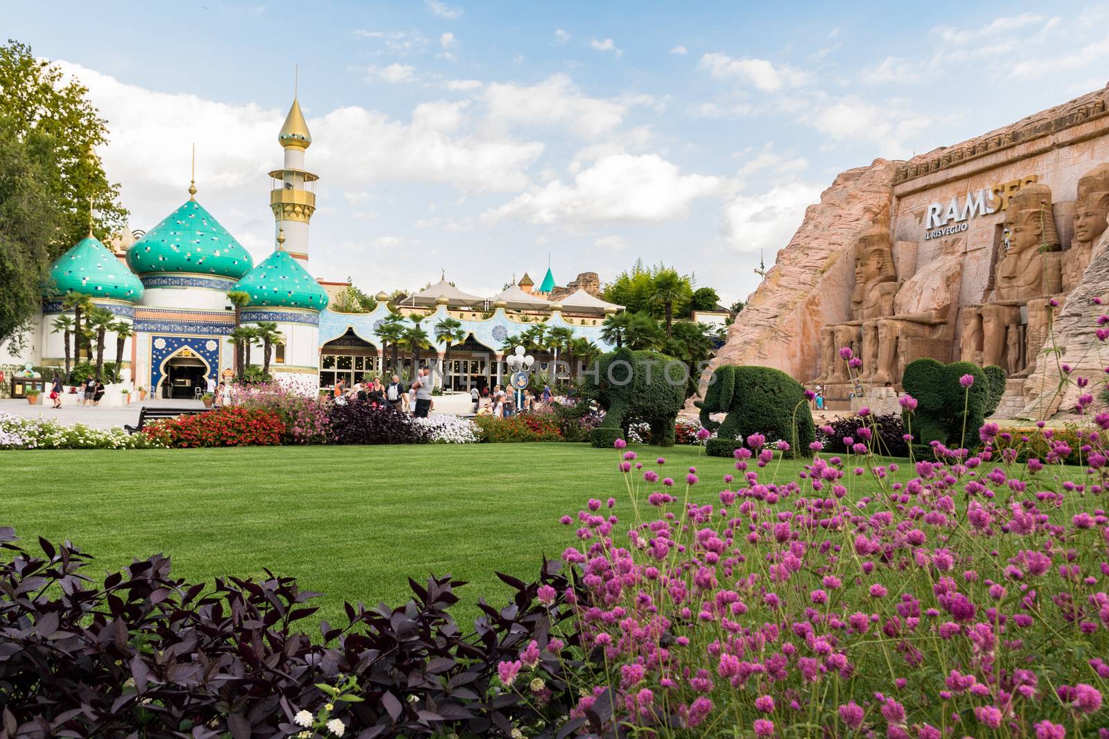 CASTELNUOVO DEL GARDA, Italy - September 08: Gardaland Theme Park in Castelnuovo Del Garda, Italy on Tuesday, September 8, 2015. Three million people visit the park on a yearly basis.