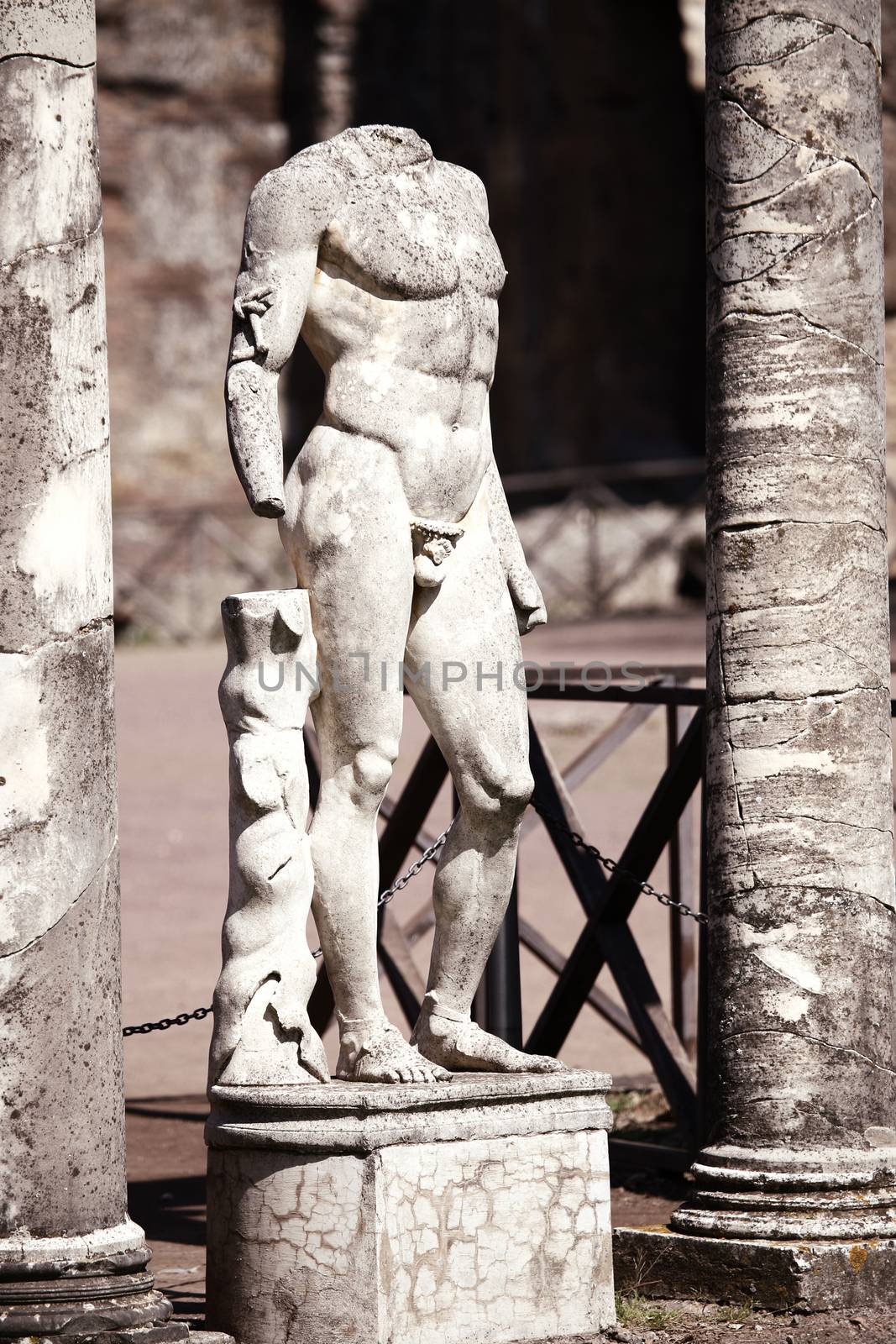 Ancient ruins of Villa Adriana ( The Hadrian's Villa ), Canopo, Tivoli, Italy