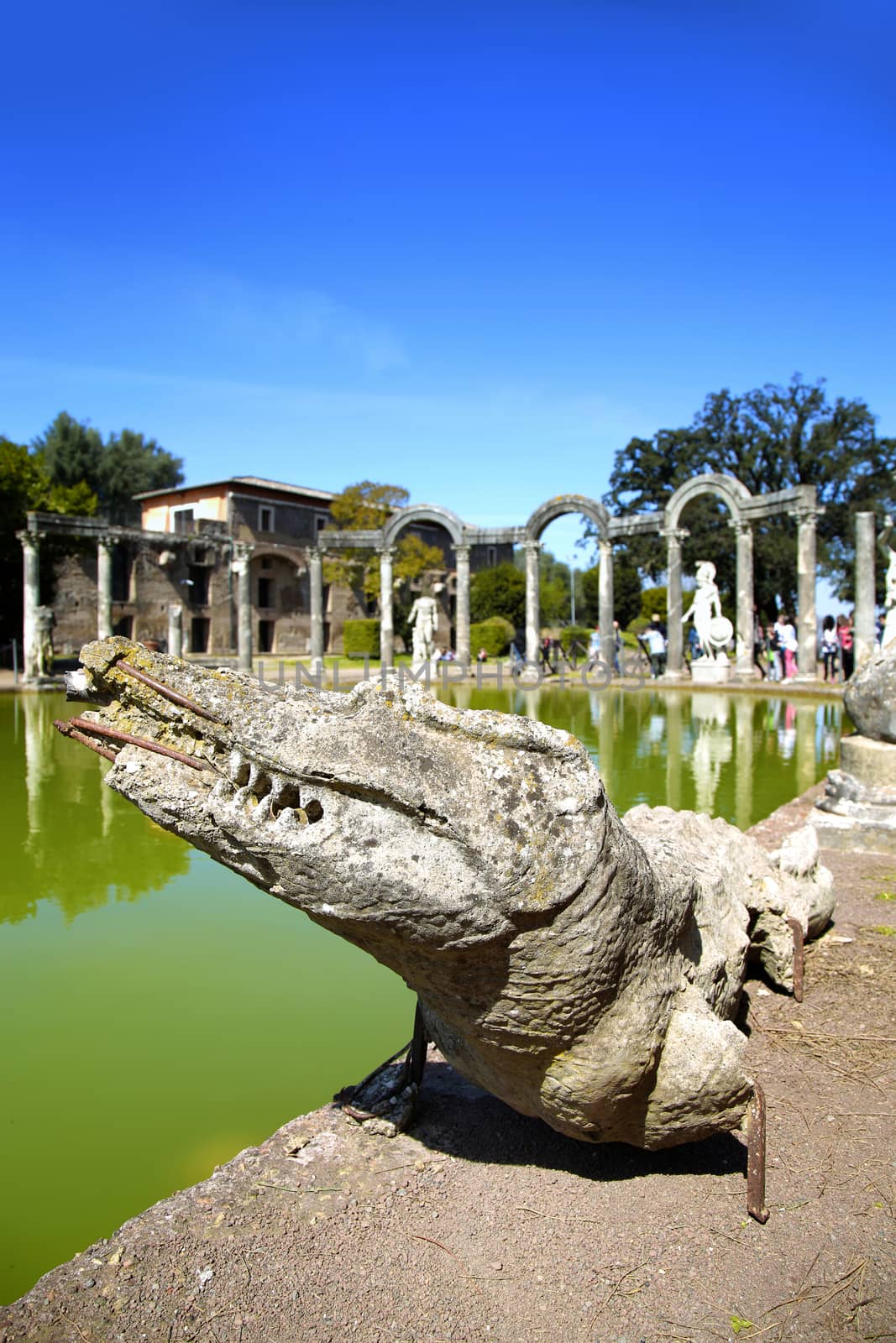 Ancient ruins of Villa Adriana ( The Hadrian's Villa ), Canopo, Tivoli, Italy