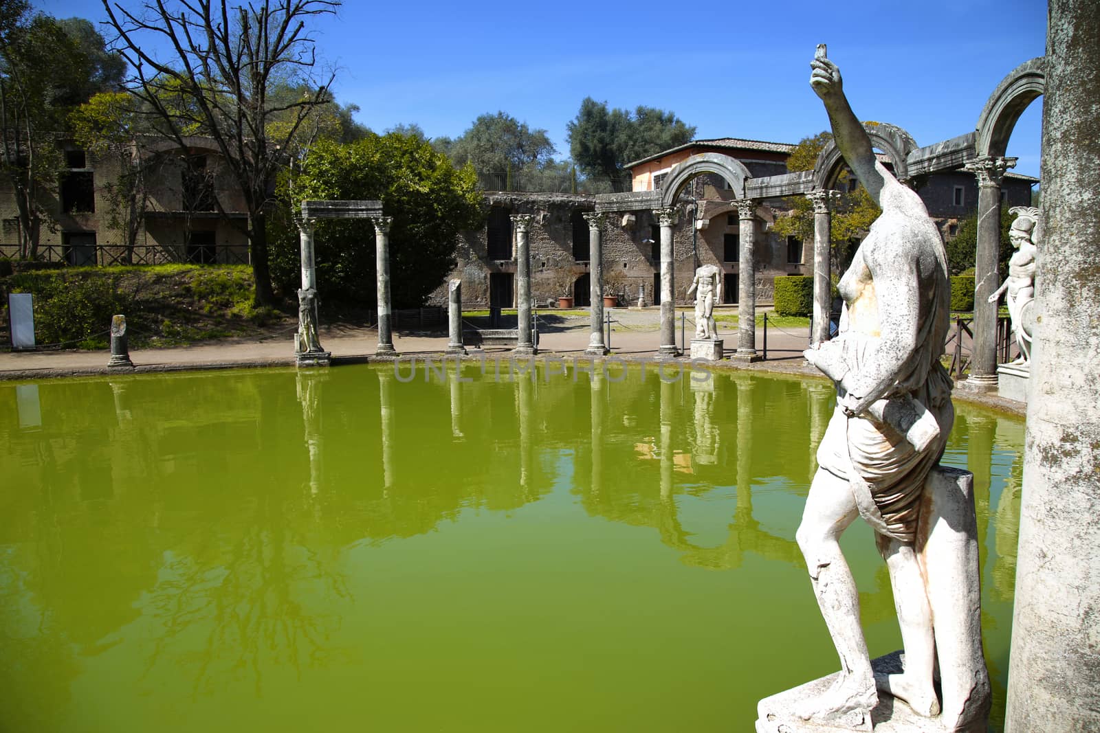 Ancient ruins of Villa Adriana ( The Hadrian's Villa ), Canopo, Tivoli, Italy