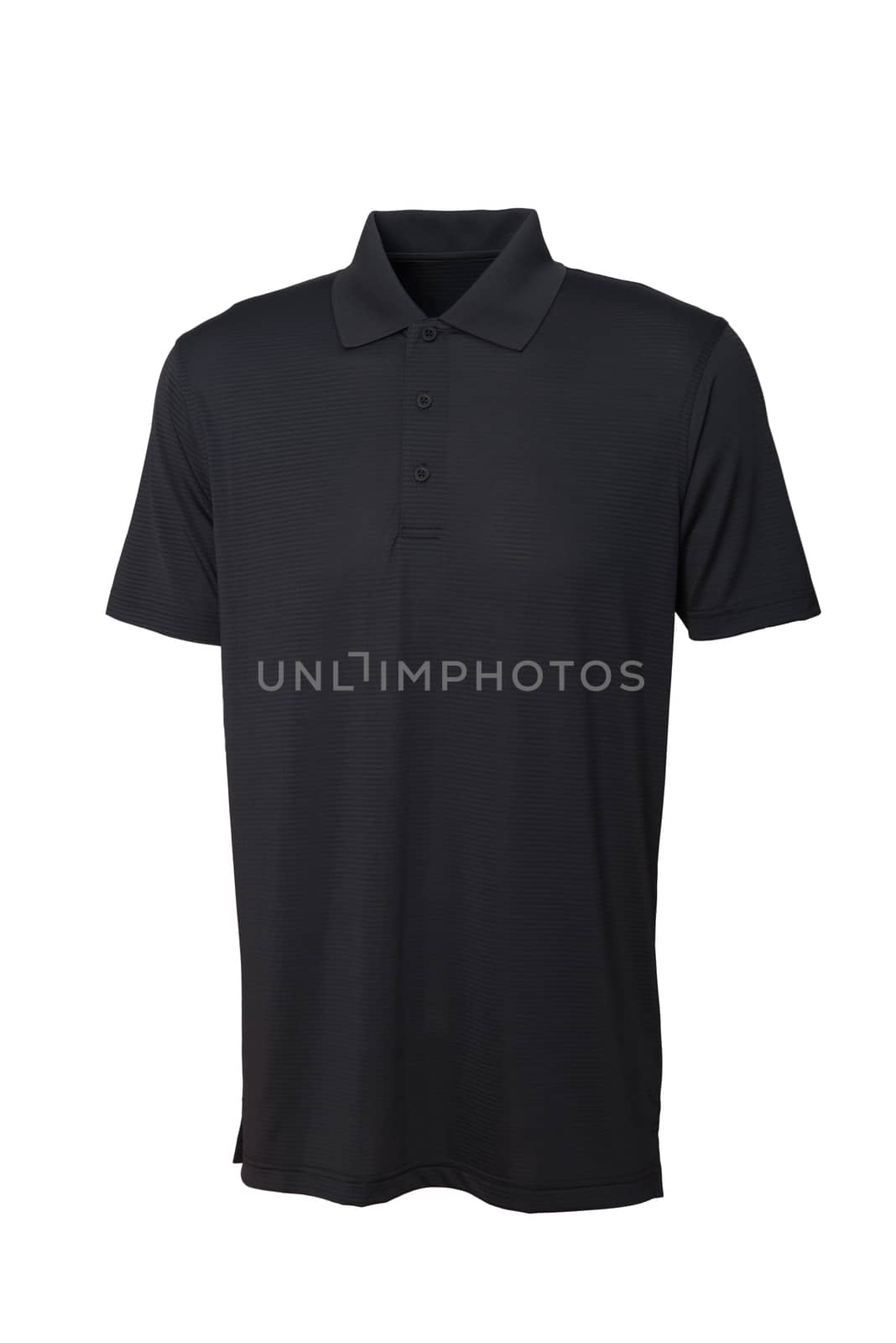 Golf tee shirt black color for man or woman on white background