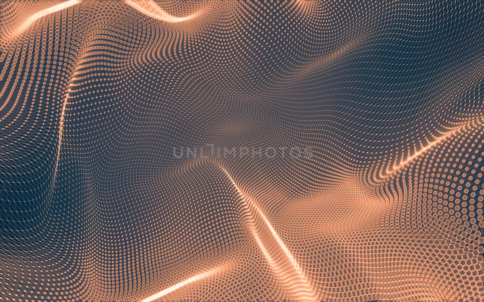 Abstract polygonal space low poly dark background with connecting dots and lines. Connection structure. 3d rendering