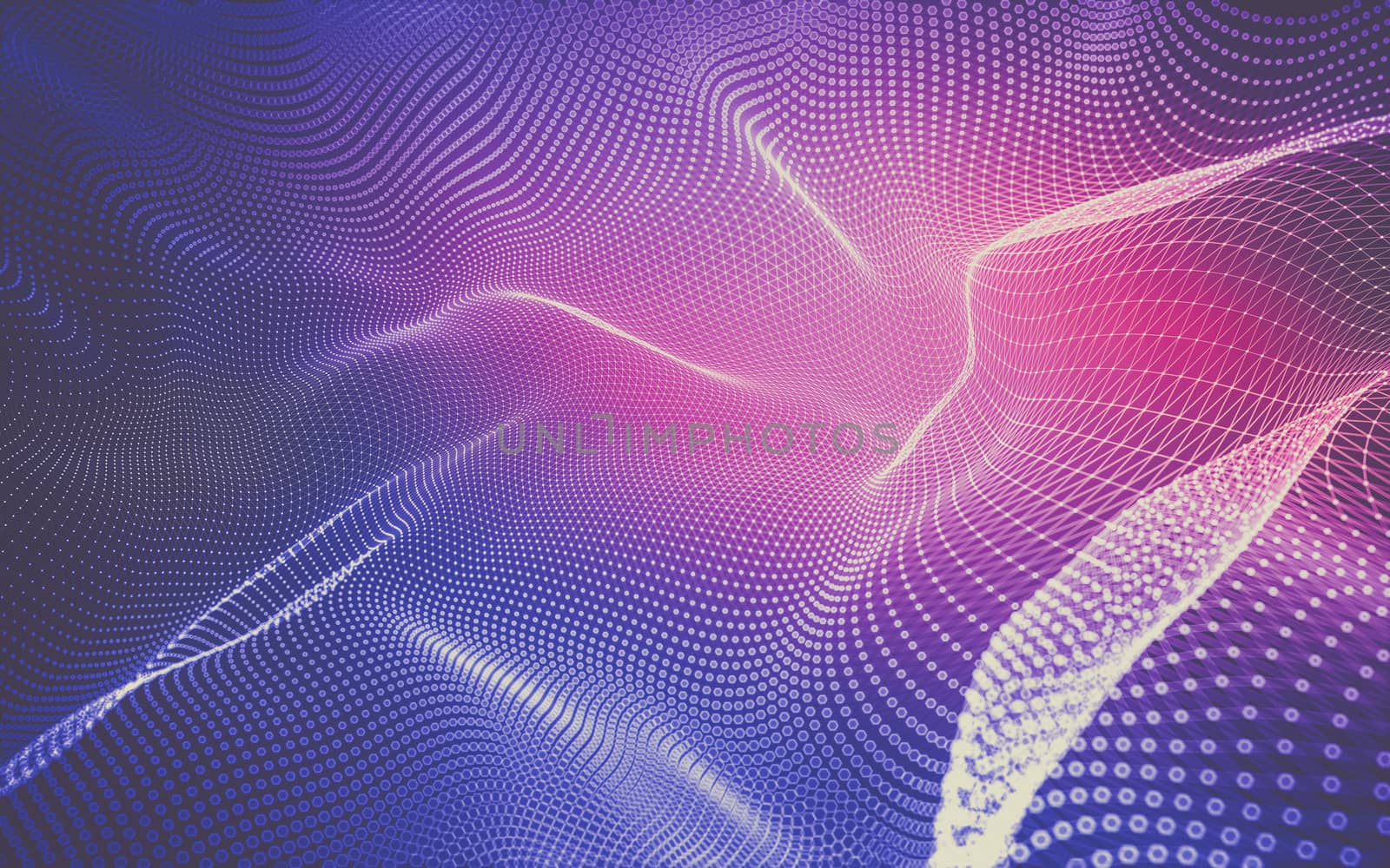 Abstract polygonal space low poly dark background with connecting dots and lines. Connection structure. 3d rendering