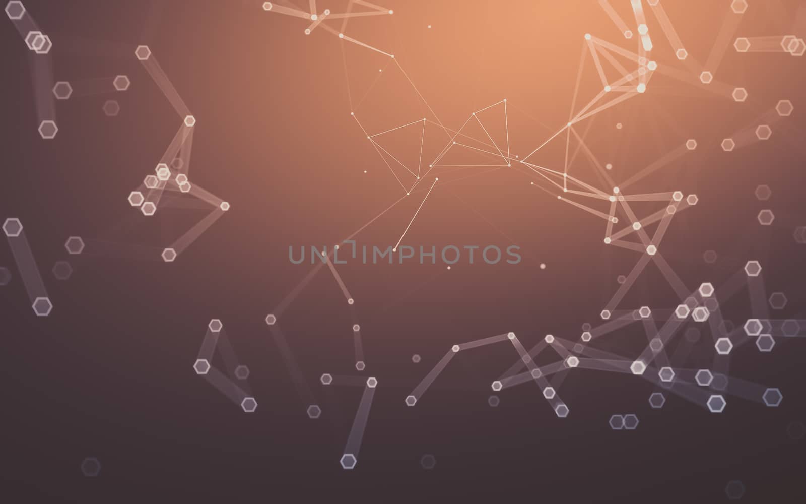 Abstract polygonal space low poly dark background with connecting dots and lines. Connection structure. 3d rendering