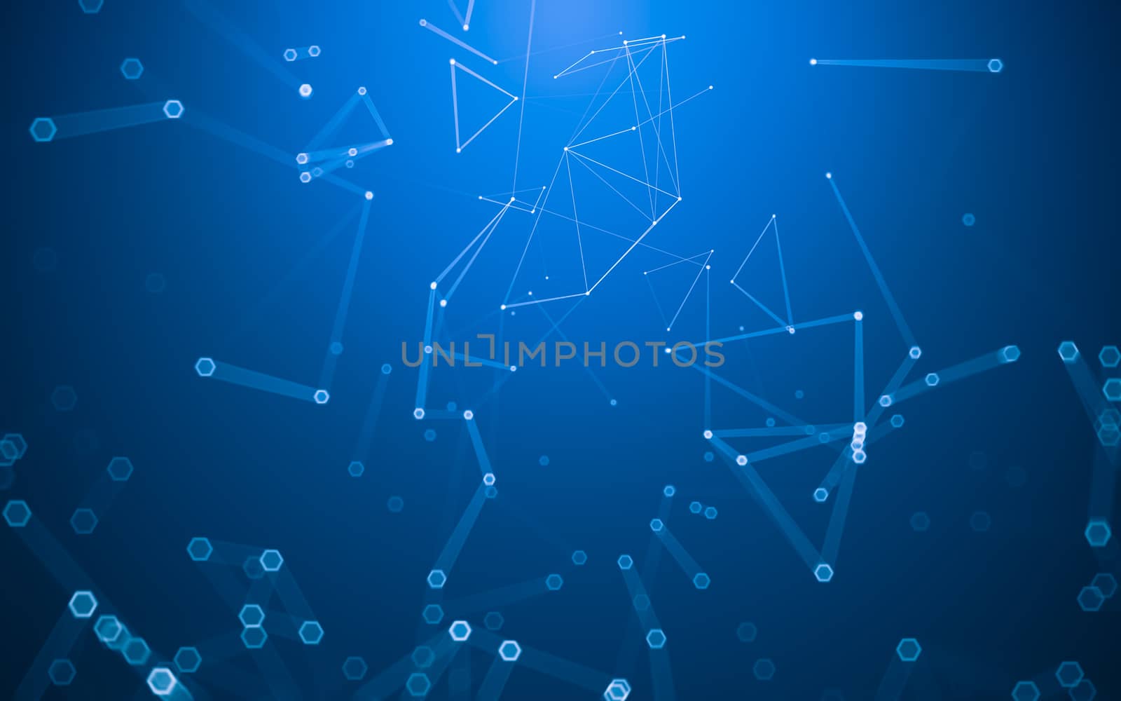 Abstract polygonal space low poly dark background with connecting dots and lines. Connection structure. 3d rendering