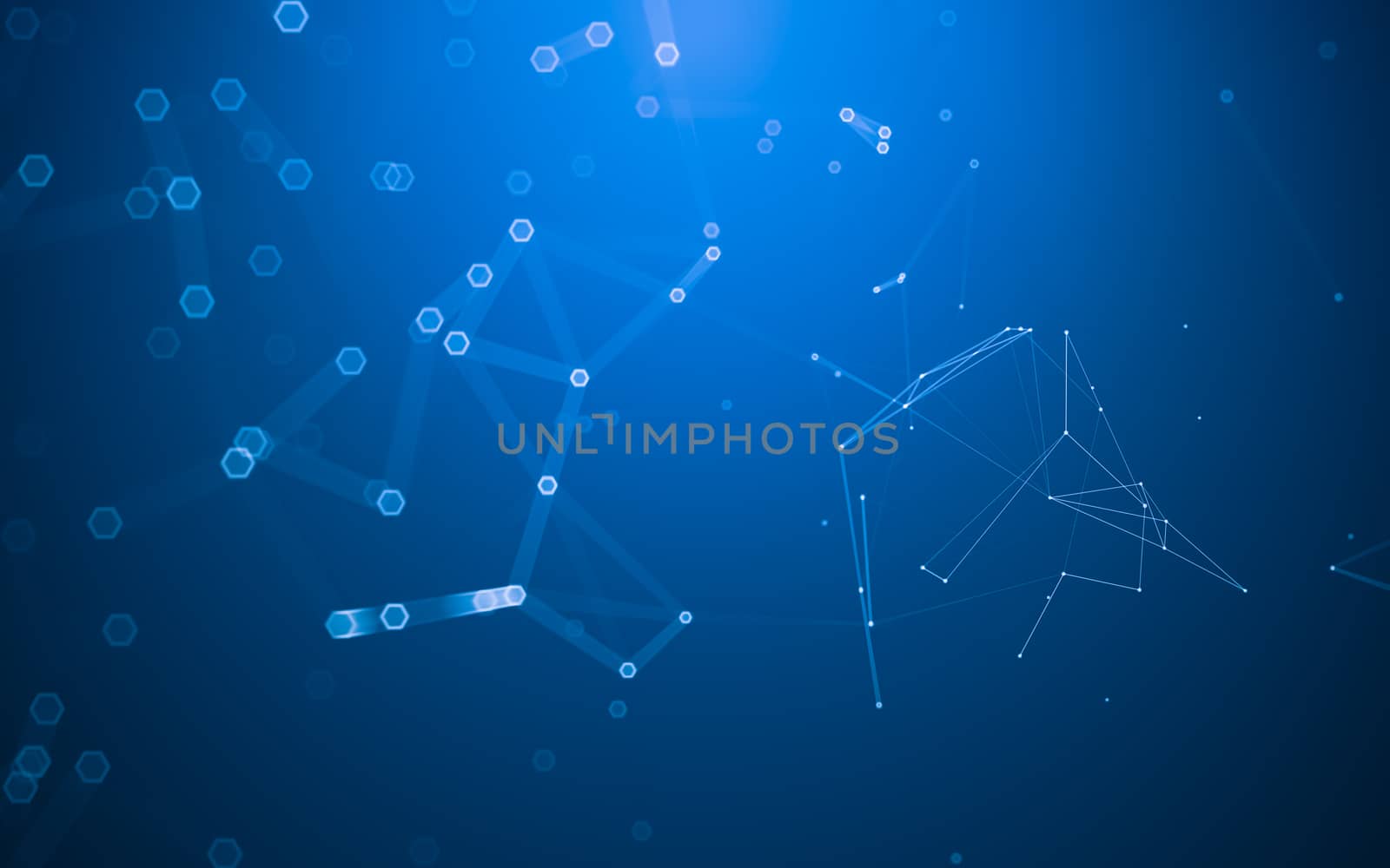 Abstract polygonal space low poly dark background with connecting dots and lines. Connection structure. 3d rendering