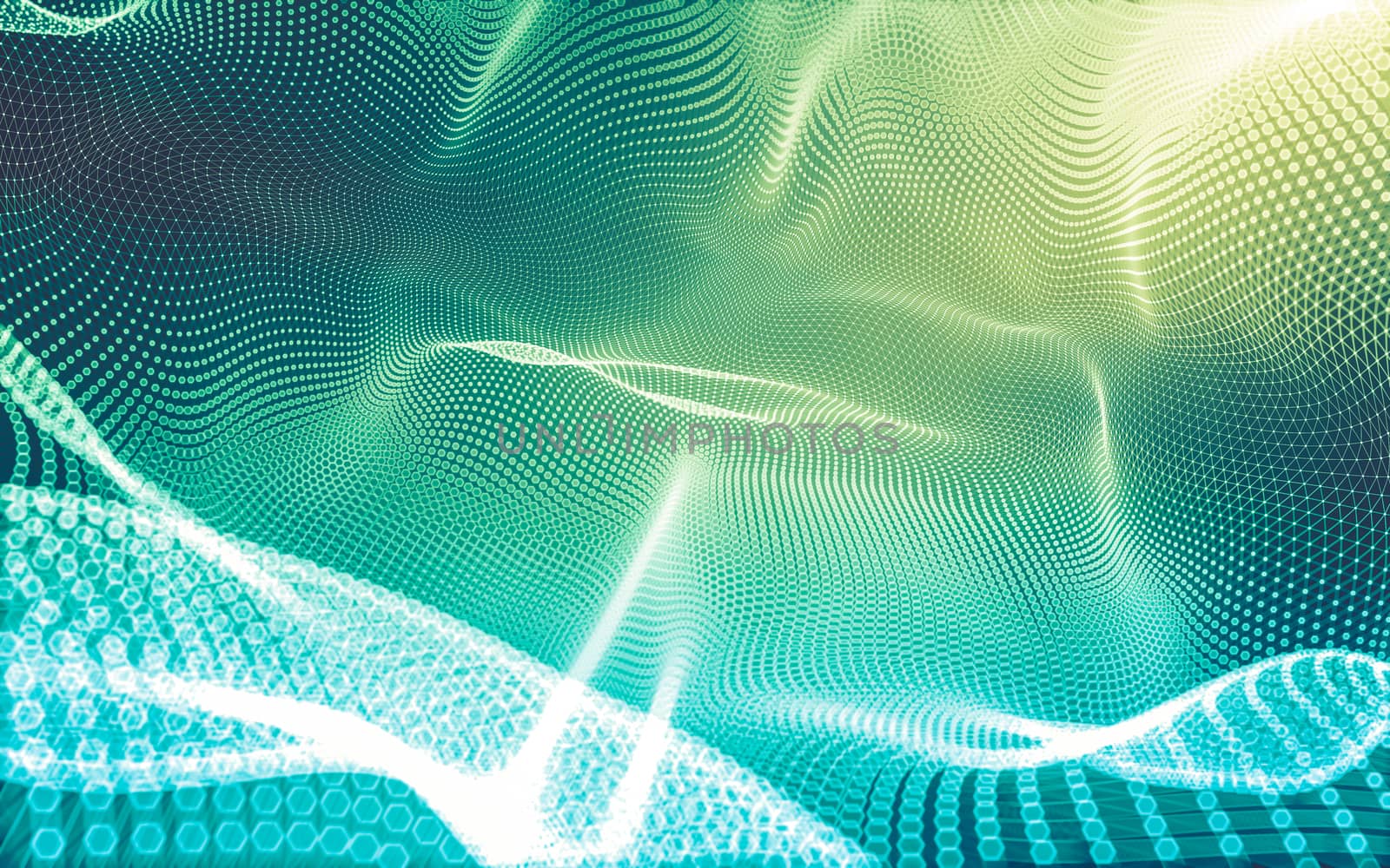 Abstract polygonal space low poly dark background with connecting dots and lines. Connection structure. 3d rendering