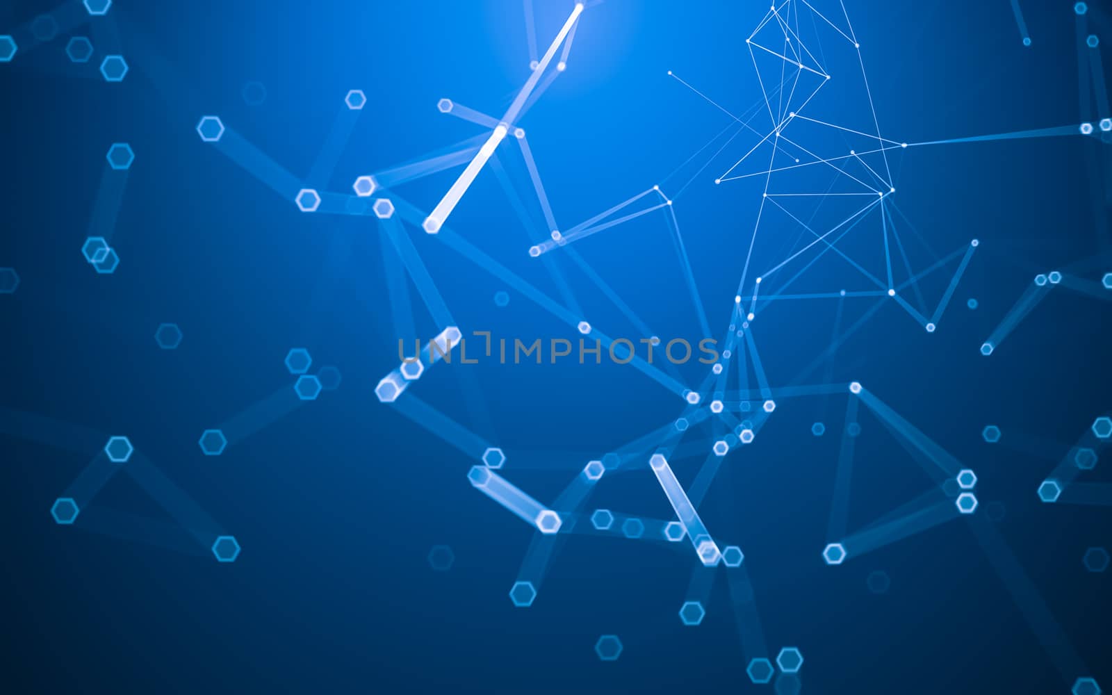 Abstract polygonal space low poly dark background with connecting dots and lines. Connection structure. 3d rendering