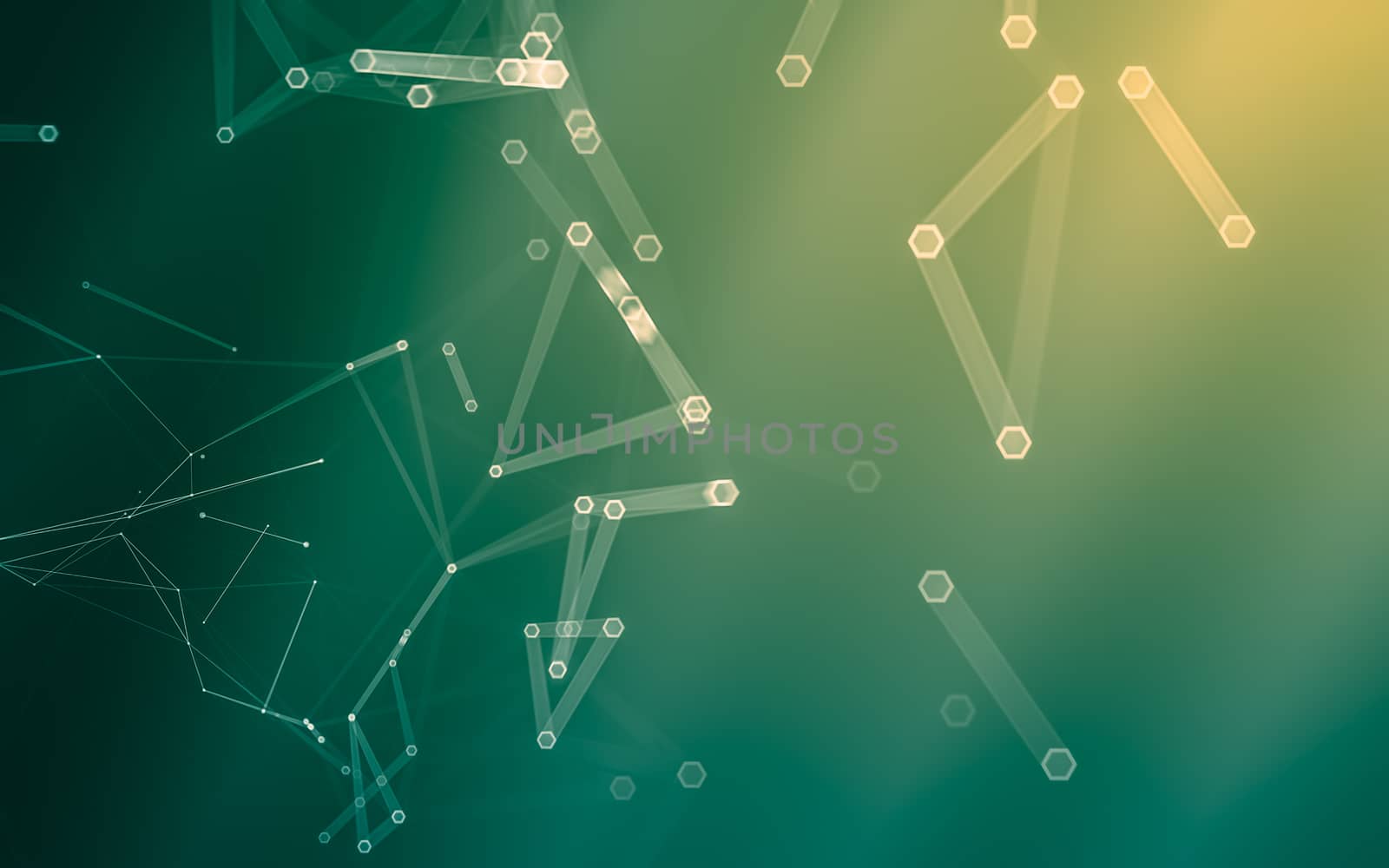 Abstract polygonal space low poly dark background with connecting dots and lines. Connection structure. 3d rendering