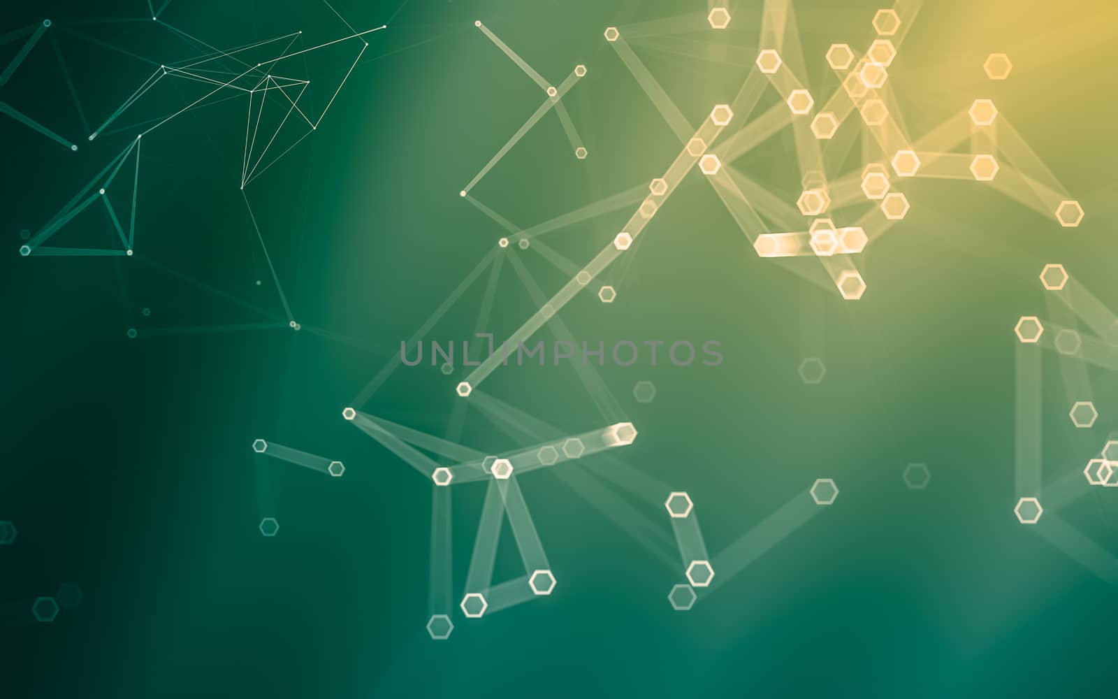 Abstract polygonal space low poly dark background with connecting dots and lines. Connection structure. 3d rendering