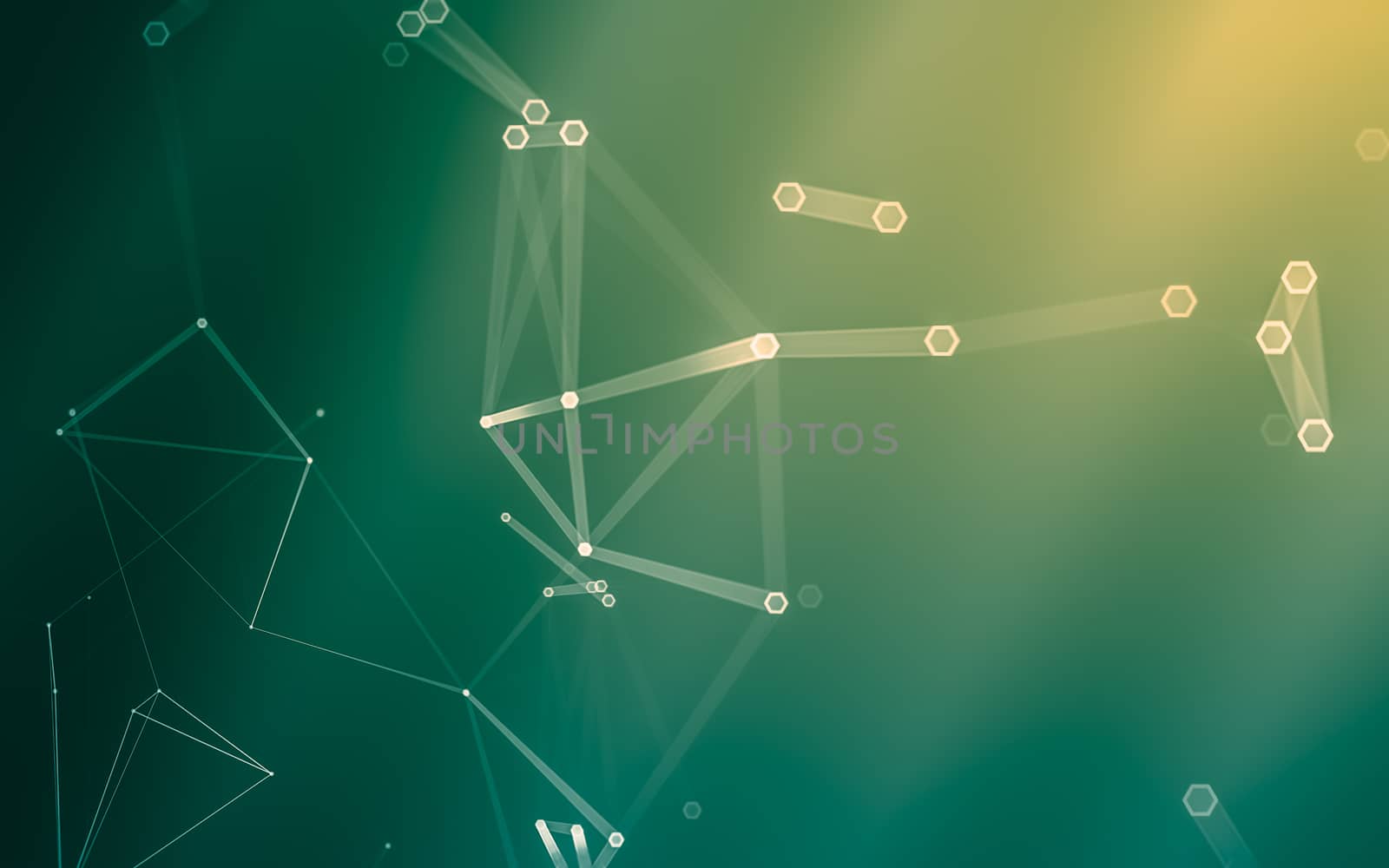 Abstract polygonal space low poly dark background with connecting dots and lines. Connection structure. 3d rendering