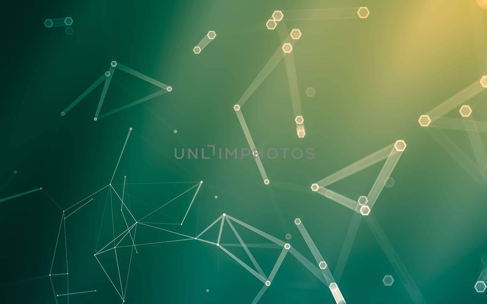 Abstract polygonal space low poly dark background with connecting dots and lines. Connection structure. 3d rendering