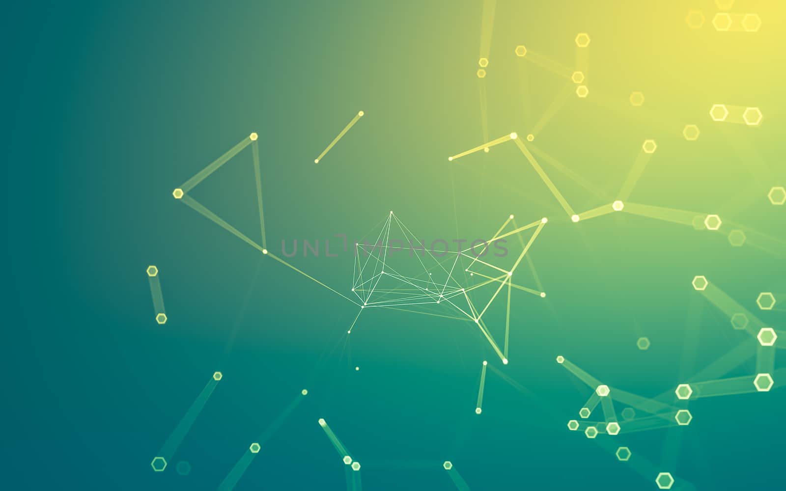 Abstract polygonal space low poly dark background with connecting dots and lines. Connection structure. 3d rendering