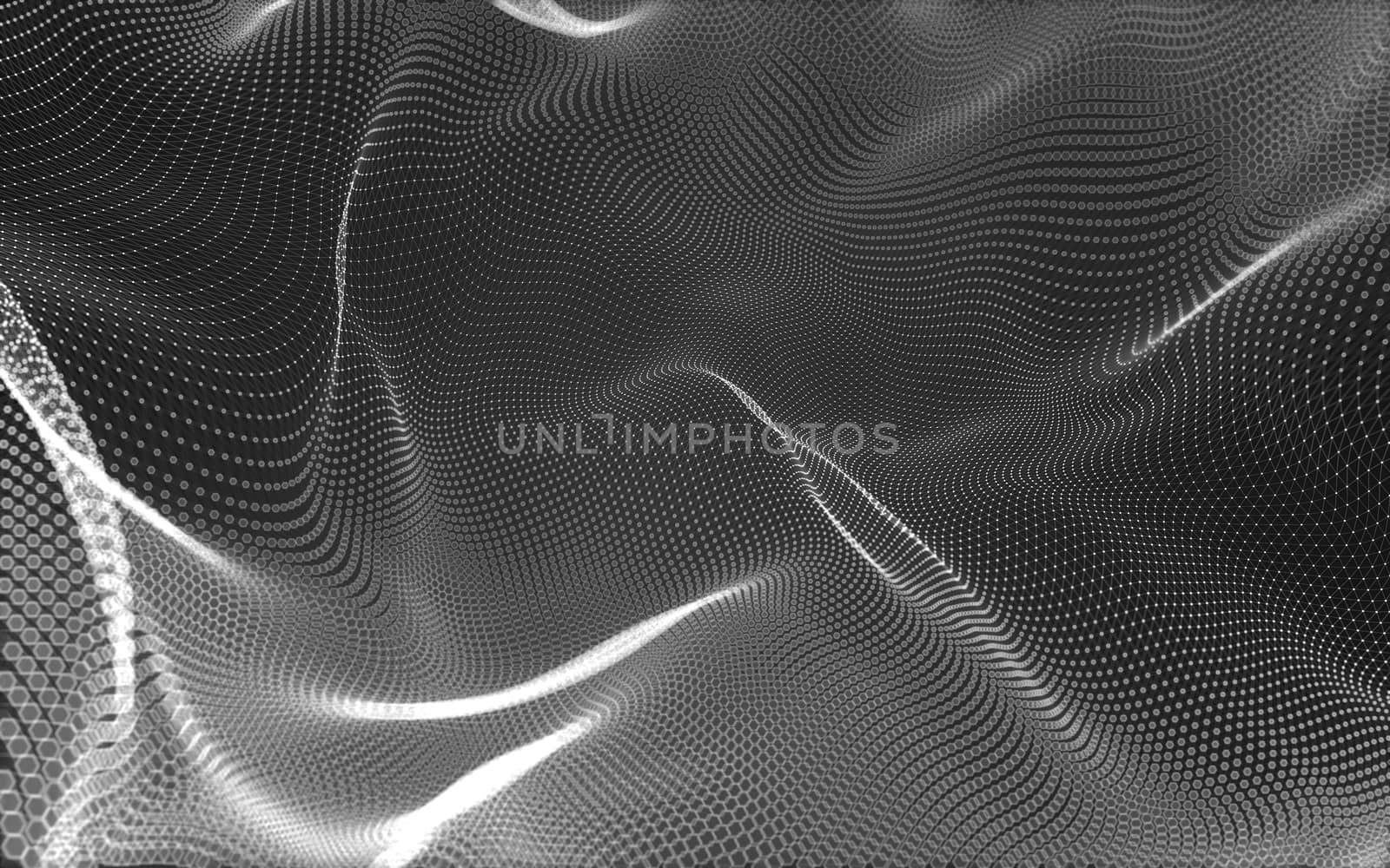 Abstract polygonal space low poly dark background with connecting dots and lines. Connection structure. 3d rendering