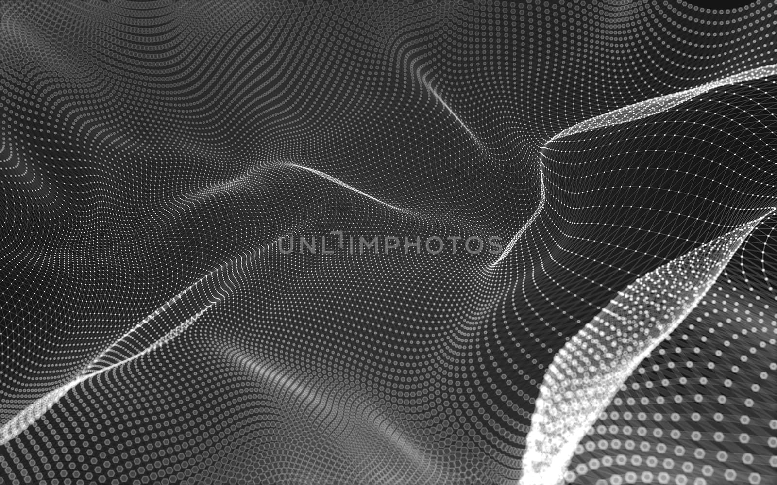 Abstract polygonal space low poly dark background with connecting dots and lines. Connection structure. 3d rendering