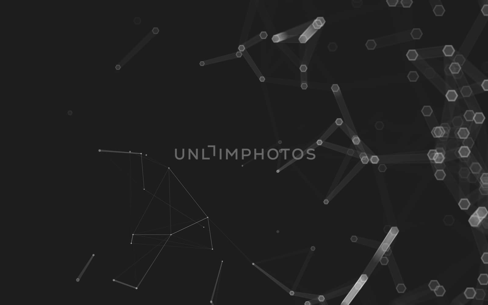 Abstract polygonal space low poly dark background, 3d rendering by teerawit